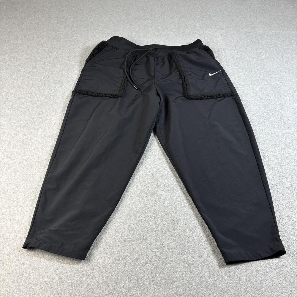 Nike High Waist Curve Pants Women XL Black Ankle Cropped Jogger Comfy Athleisure